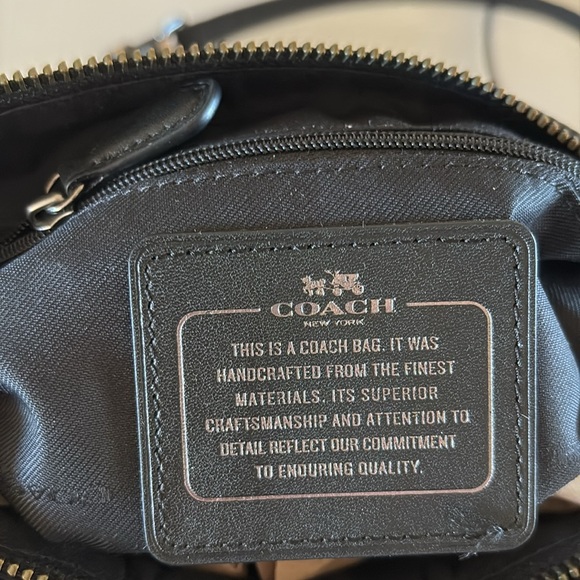 Coach Crosby Pieced Exotic Embossed Leather Gunmetal Gusset Zip Crossbody - Picture 5 of 16